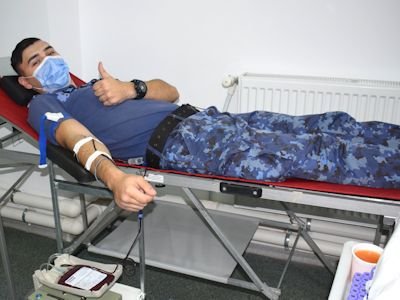 Centru mobil de donare de sânge la Școala Militară de Maiștri Militari a Forțelor Navale